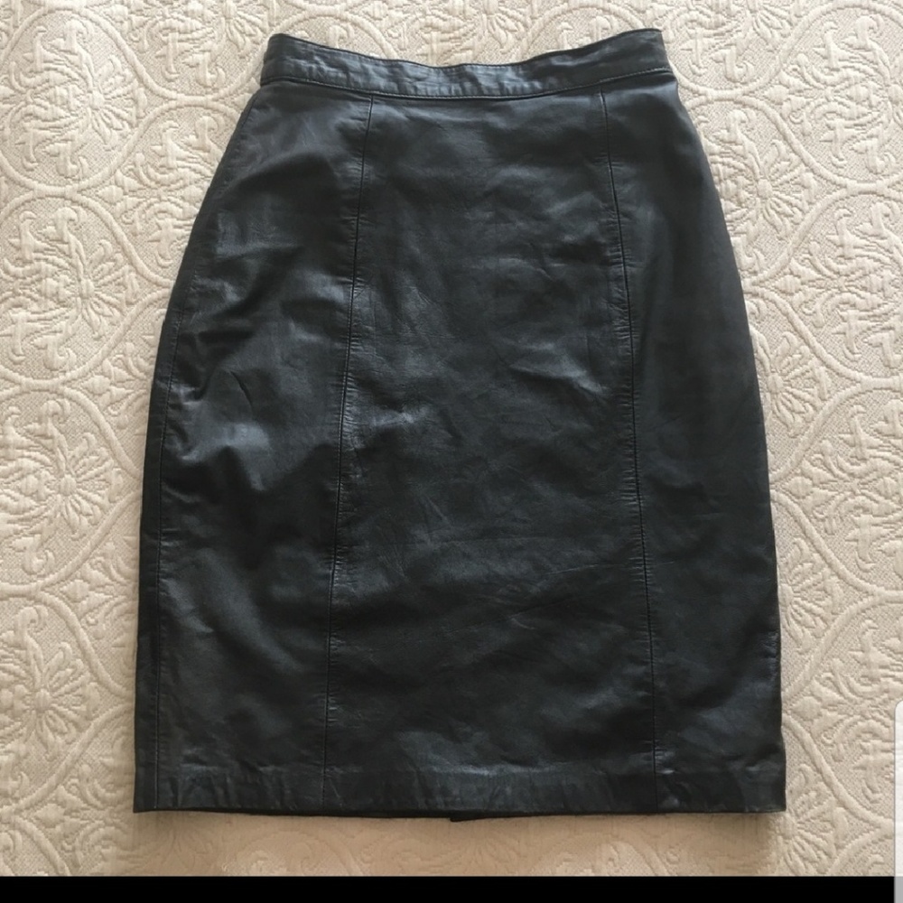 Leather pencil skirt